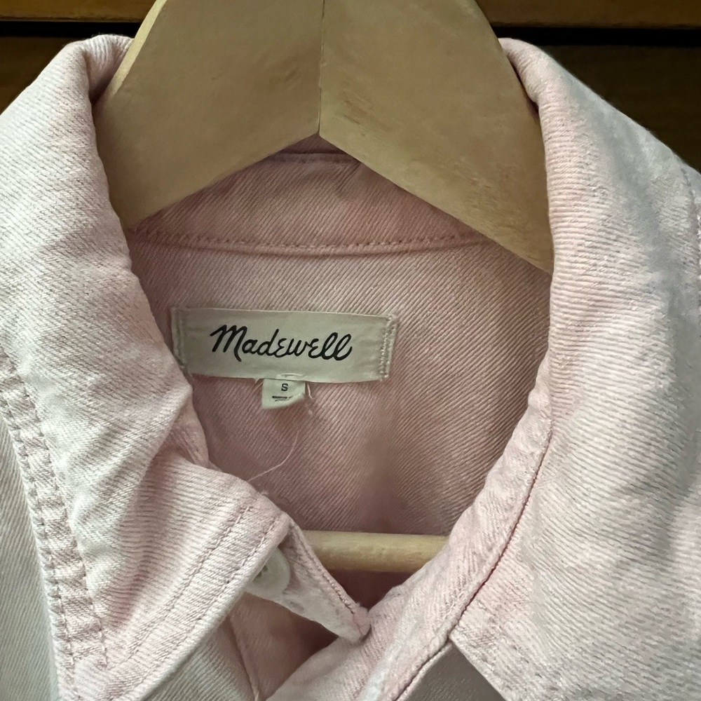 Madewell pink denim chore coat size small